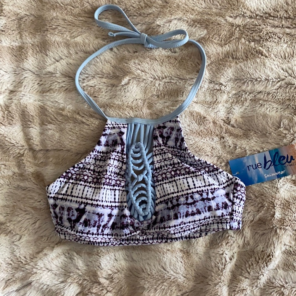 NWT Blue Bikini Halter Top